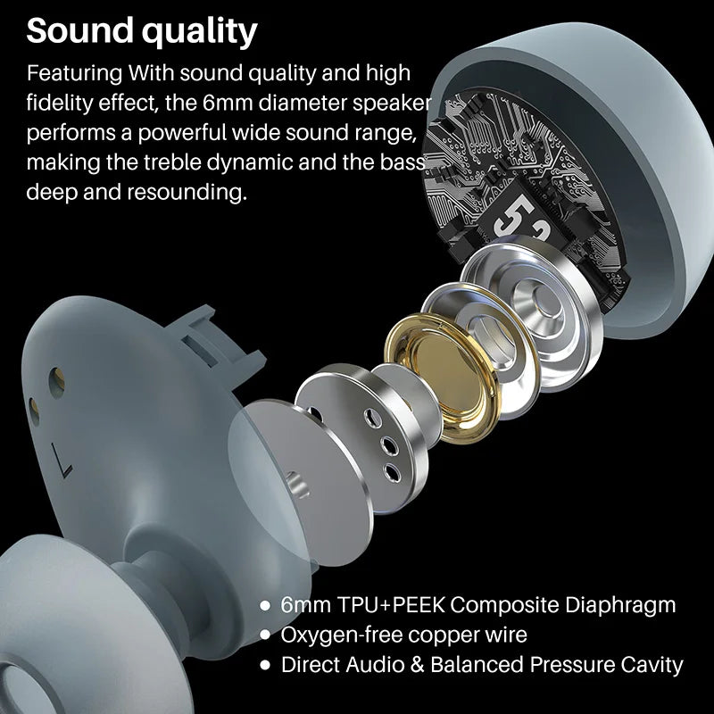 Original TOZO A1 In-ear Earbuds True Wireless TWS Bluetooth Earphones Total 30 hours Playtime with Charging Case Light Portable