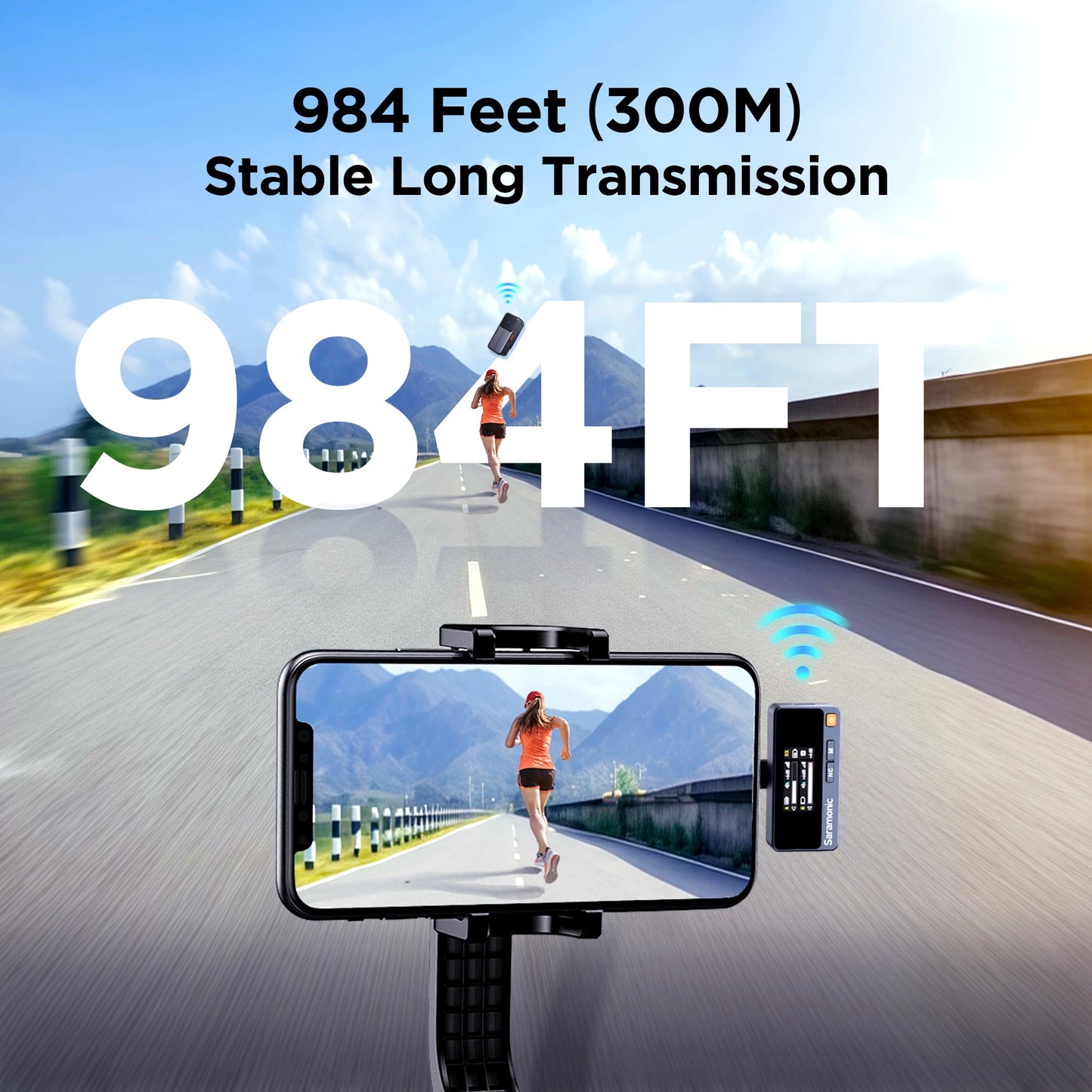 Saramonic Air Wireless Lavalier Microphone for iPhone Android, Noise Cancelling, 300M, Mini Microphone for Tiktok Youtube