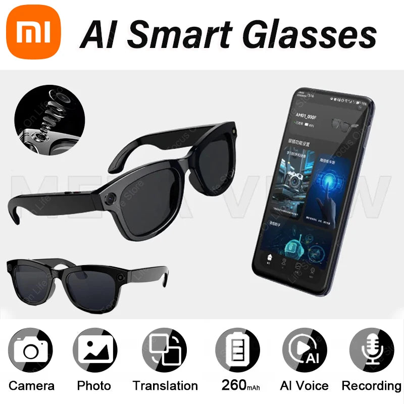 Xiaomi M01 AI Smart Glasses 500W HD Camera Multifunctional Seeing Knowing AI Translation ENC Noise Cancelling Sports Sunglasses