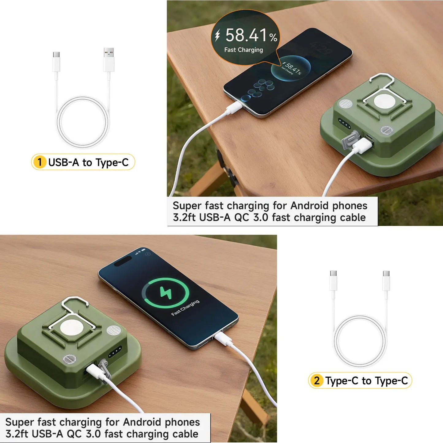 MOSLIGHTING Camping Lantern 9000mAh Two-way Fast Charging Portable Flashlight Work Lighting with Magnet Emergency Hang Tent Lamp