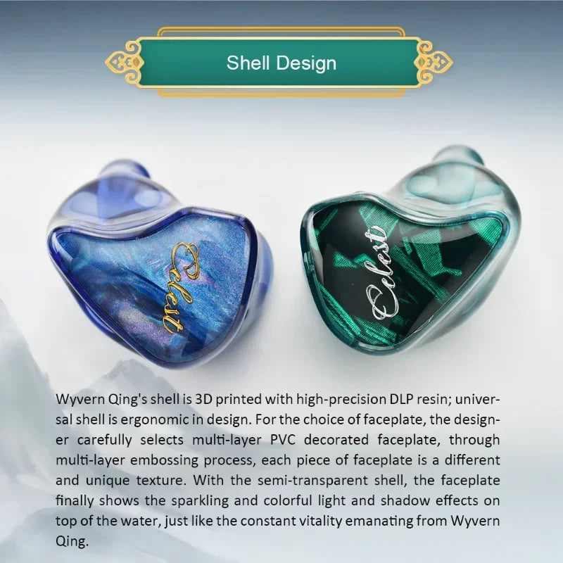 Kinera Celest Wyvern Qing Wried In-Ear Earphone 0.78mm 2pin 10mm LCP Diaphragm Dynamic Driver Earbuds