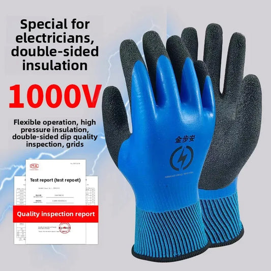 Double-Sided Insulated Safety Gloves for Electricians 1000V Electrical Work Insulation Protection Gloves Work Gloves