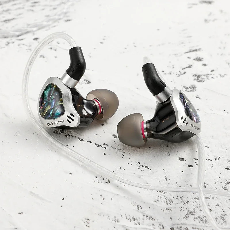 Hzsound Ginkgo 1DD+1PZT HiFi In-Ear Earphones Interchangeable Tuning Nozzles Monitor Headphones Game Sport Headsets 2PIN Cable