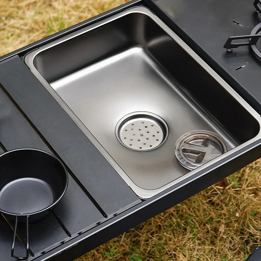 Stainless Steel For Outdoor Sink Basin for Camping and Picnic 5 5L Lightweight Design with Innovative Drain System