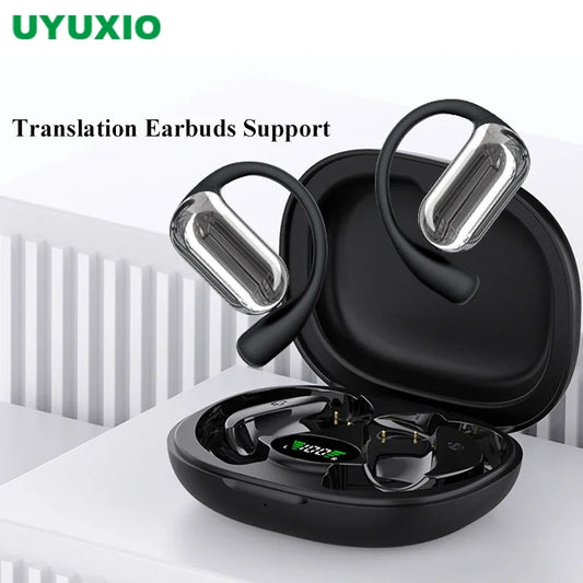 UYUXIO Real Time Translator Headphones AI Language Translation Earbuds 144 Languages & Accents 3 in 1 OWS Ear Buds for Business