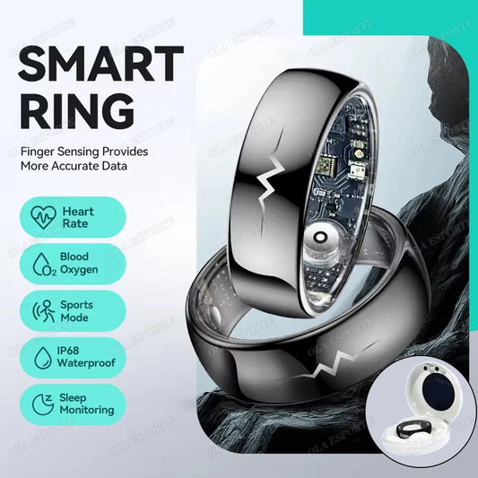 New ECG Monitor Smart Ring 2025 Heart Rate Blood Oxygen Health Monitoring Multi-sport Mode Temperature 3ATM Waterproof Smartring