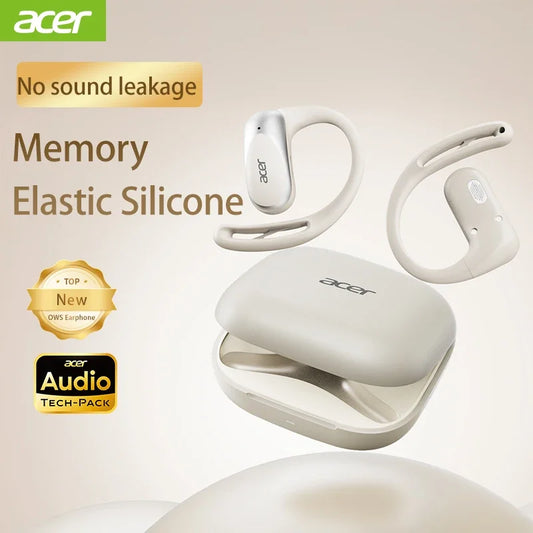 Acer OHR-517 Open-Ear Wireless Headphones Hi-Res with LDAC OWS Earphones Bass Boost Bluetooth 5.4 Earhook Sport Earbuds 48Hrs