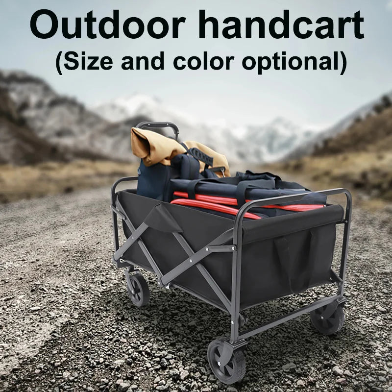 Foldable Garden Trolley Handcart Cart Tool Transport With 4 Wheels For Camping Beach Garden Shopping Outputs Load 80-150 kg Size