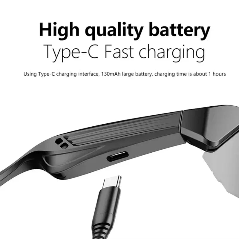 Bluetooth Smart Glasses Wireless Call Remote Headset Sunglasses Sports Driving Music Cycling Headphones UV Protection Sunglasses