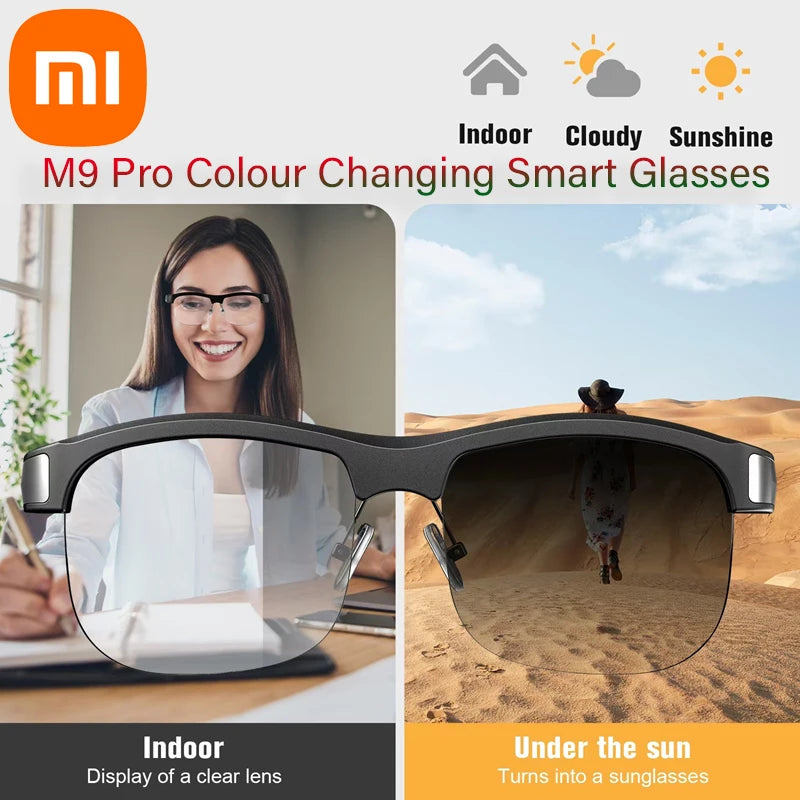 Xiaomi M9 Pro Colour Changing Smart Bluetooth Glasses Anti-UV and Anti-Blue Light Waterproof Calls Wireless Smart Sunglasses