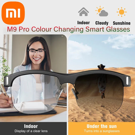 Xiaomi M9 Pro Colour Changing Smart Bluetooth Glasses Anti-UV and Anti-Blue Light Waterproof Calls Wireless Smart Sunglasses