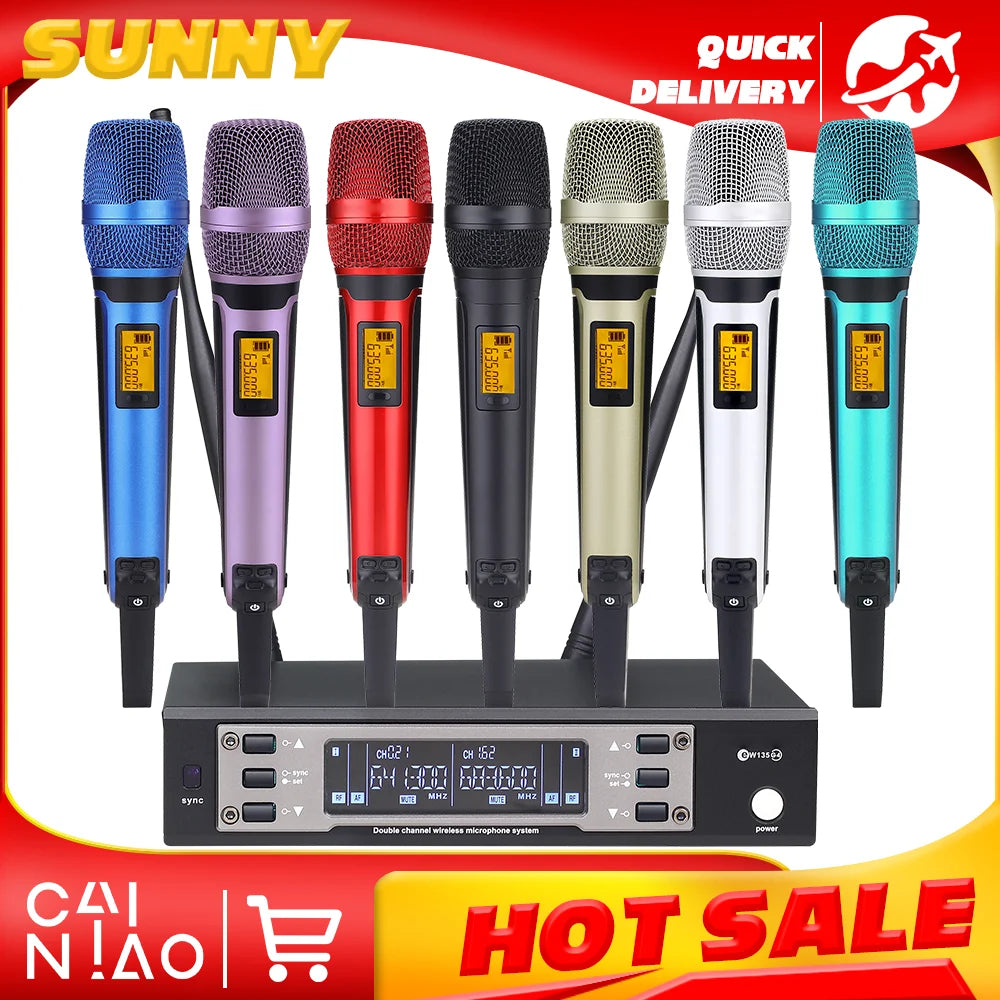 EW135G4 SKM9000 Wireless Microphone System UHF Dual Channel Dual Handheld Dynamic Mic for Speech Stage Performance Karaoke