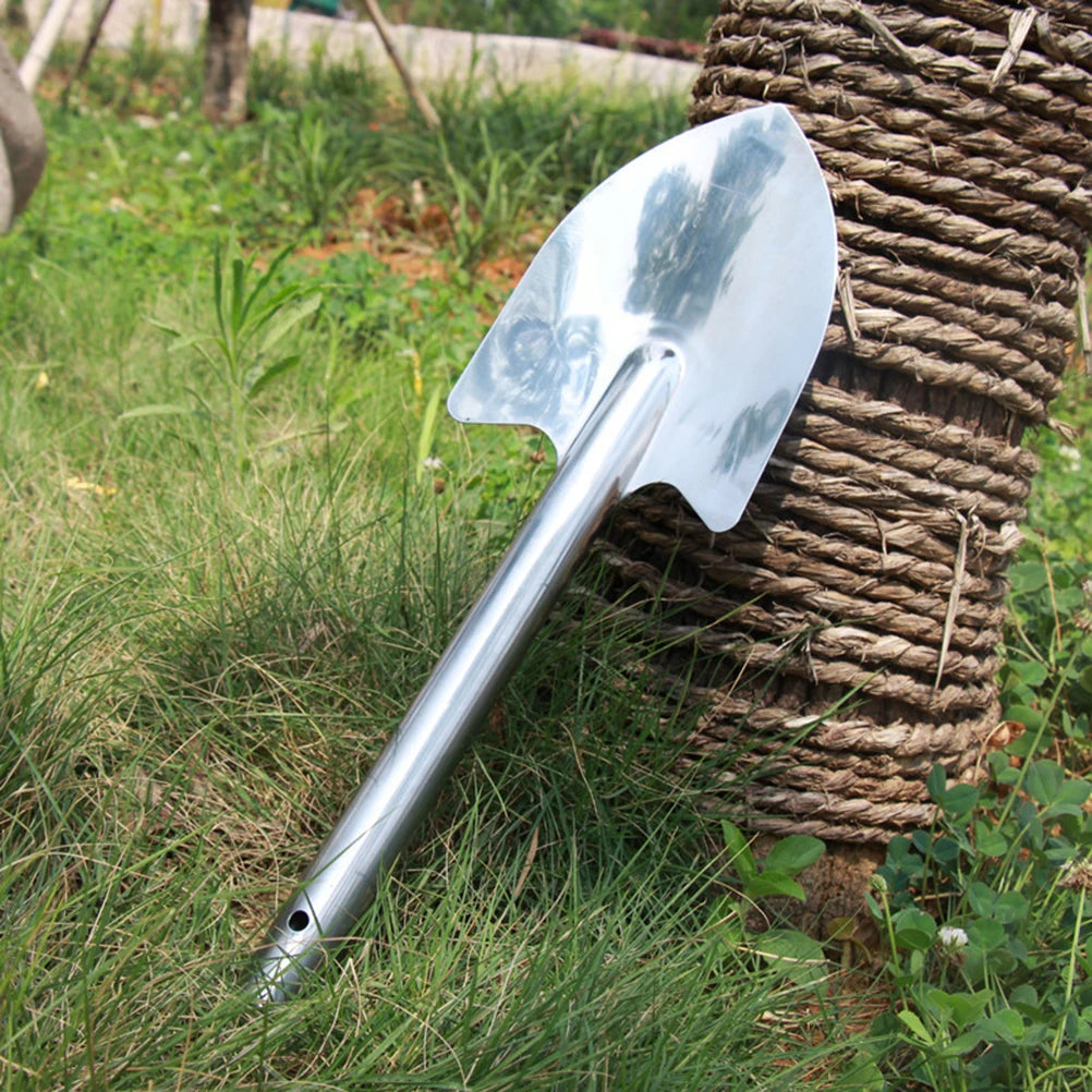 1pc Stainless Steel Garden Shovel Hand Tool Ergonomic Small Trowel for Planting Flower Bonsai Fleshiness Camping Outdoor Gift