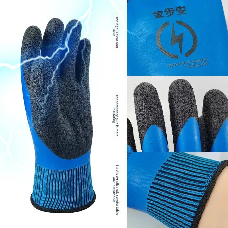 Double-Sided Insulated Safety Gloves for Electricians 1000V Electrical Work Insulation Protection Gloves Work Gloves
