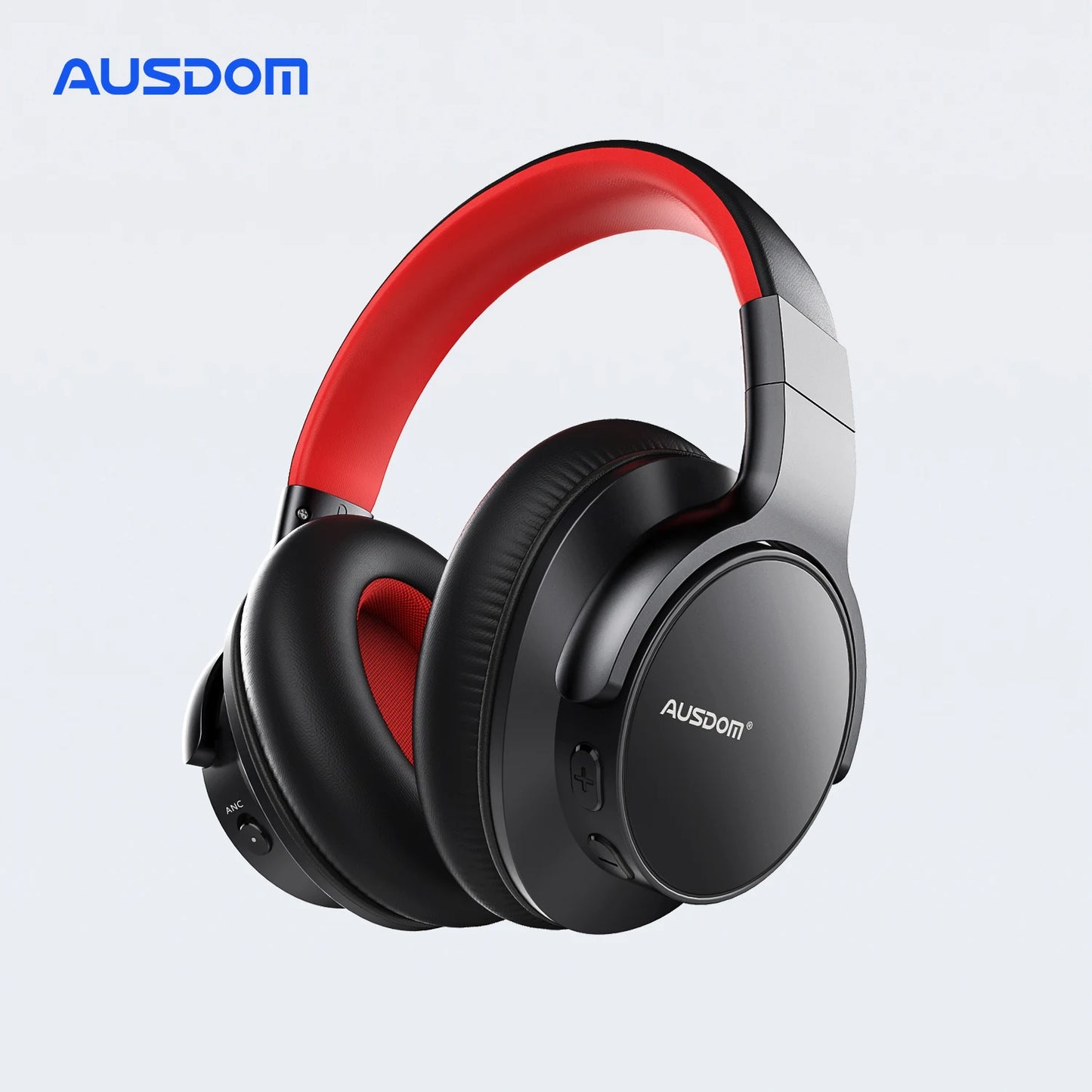 AUSDOM E7 Bluetooth Noise Cancelling Wireless Headset Hi-Fi Stereo Sound Over Ear ANC Headphone With Mics 50H Type-C For Office