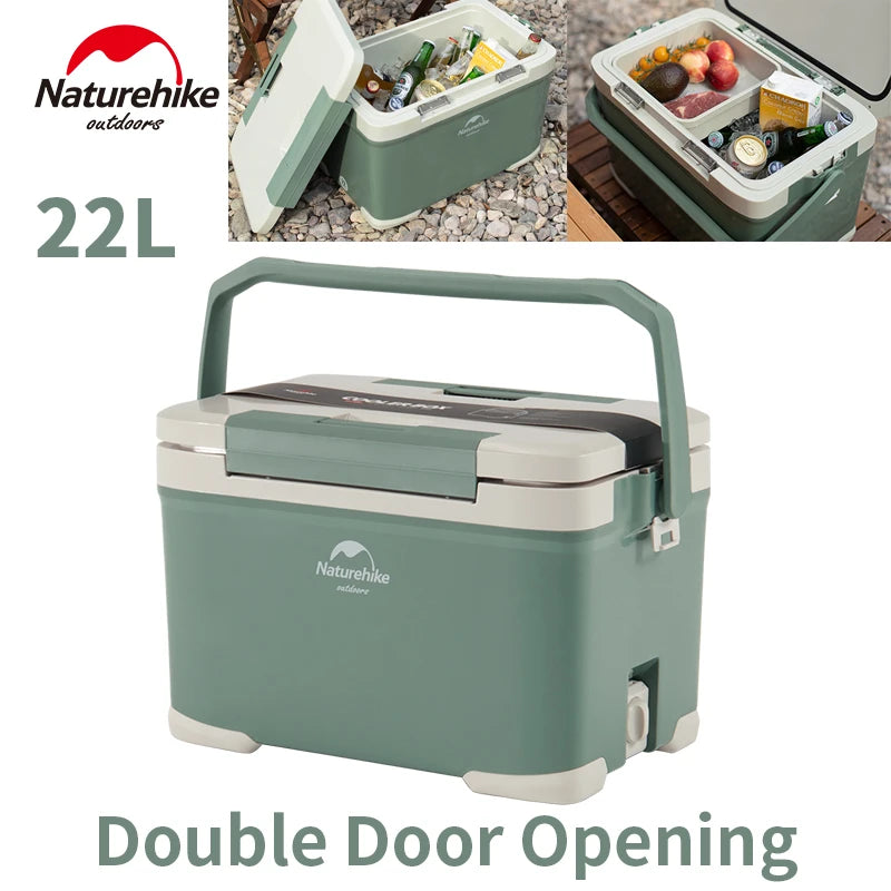 Naturehike 22L Cooler Box Insulation Time 19-36H Outdoor Picnic Portable Food Fruit PP Ice Box Camping Travel Car Refrigerator