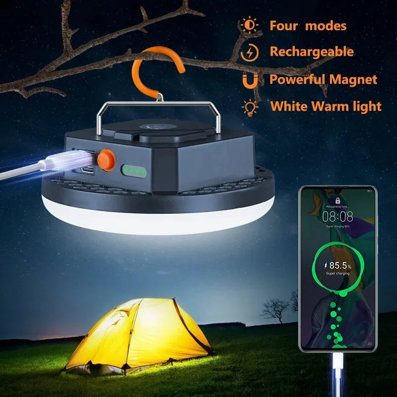Portable Camping Lights Camping Lantern Rechargeable 10000mAh LED Tent Light Portable Emergency Night Light for Power Cuts