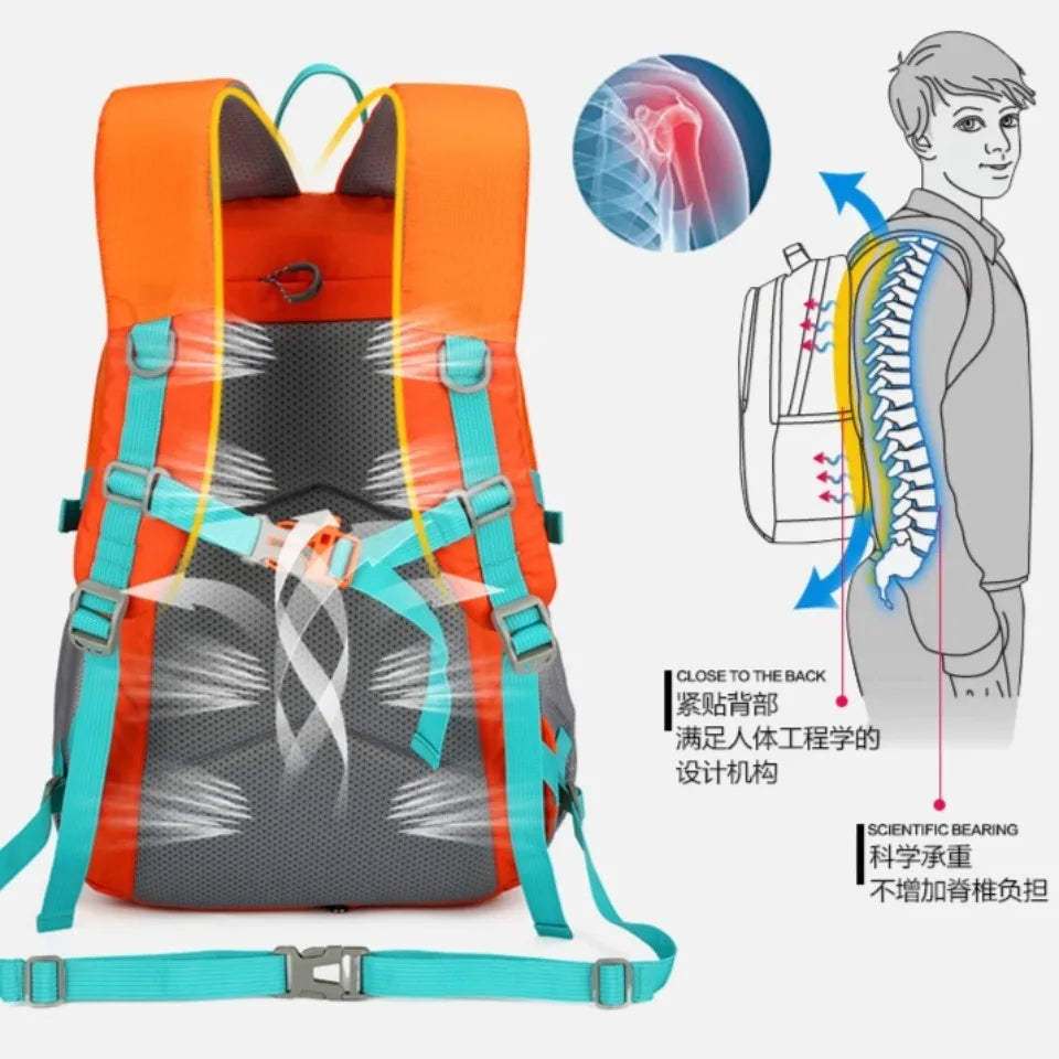 25L Lightweight short-distance outdoor travel mountaineering backpack Camping Men Women Hiking Waterproof Outdoor Climbing Bag