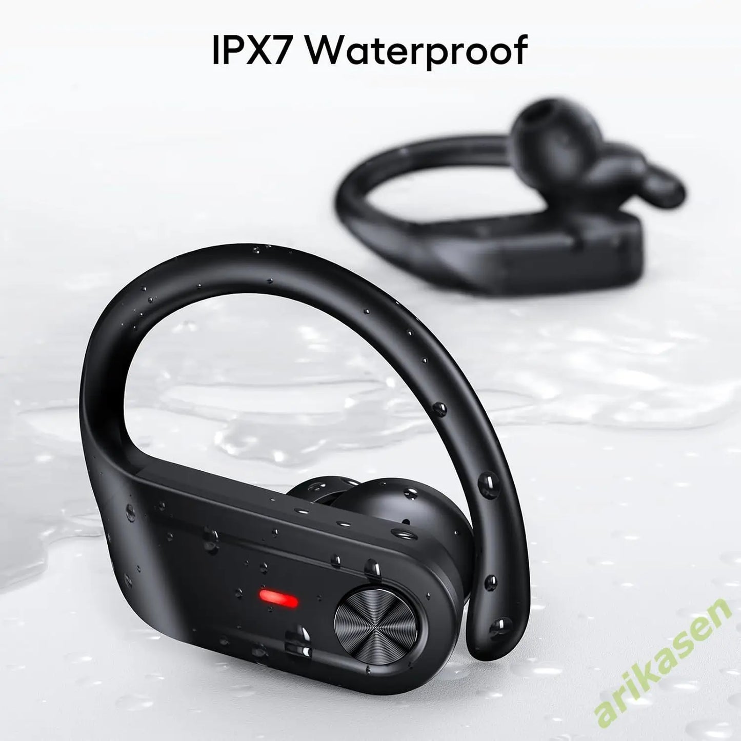 Sports Bluetooth Headphones Wireless TWS Earphones IPX7 Waterproof Earbuds 4 Microphones ENC HD Call Headsets for Workout Gym