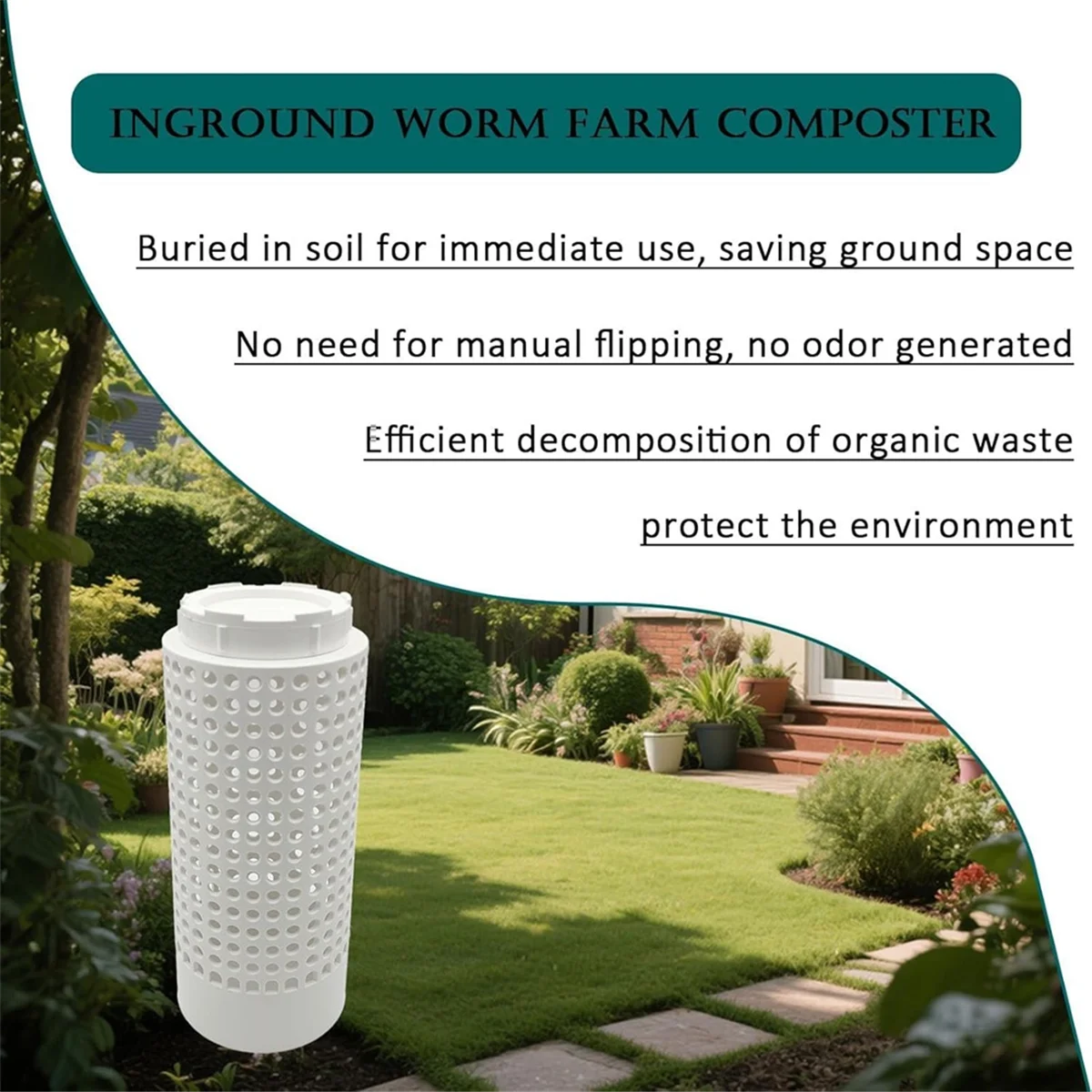 BAAQ 2 PCS Compost Bin Outdoor,Inground Worm Farm Compost Bin Kit for Raised Garden Beds , Farm Compost Bin for Garden