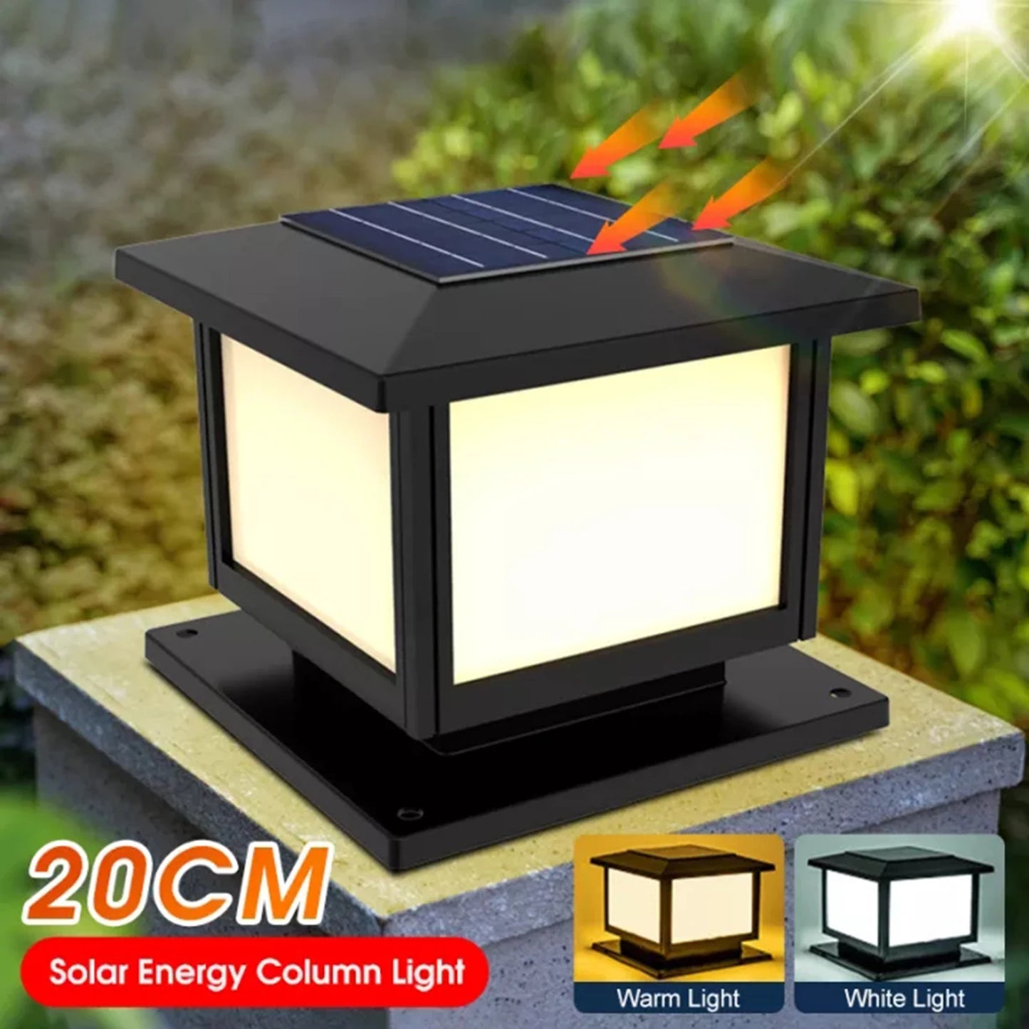 15/20cm LED Solar Outdoor Post Light Motion Sensor Outdoor Wall Light for Garden Landscape Yard Patio