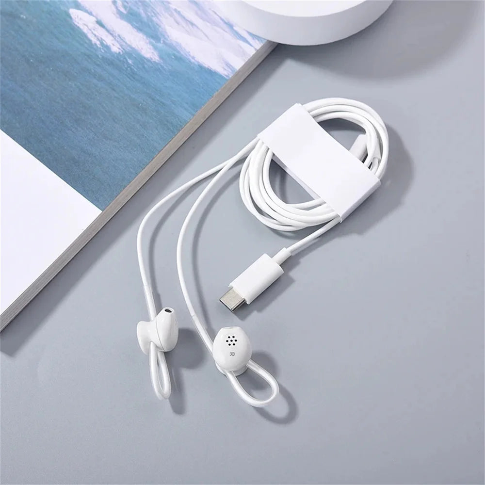 USB Type C Wired In-ear Headphone for Google Pixel 9 Pro Fold 8 7 6 5 4 Pro XL 9A 8A 7A Digital Earphone Volume Control With Mic