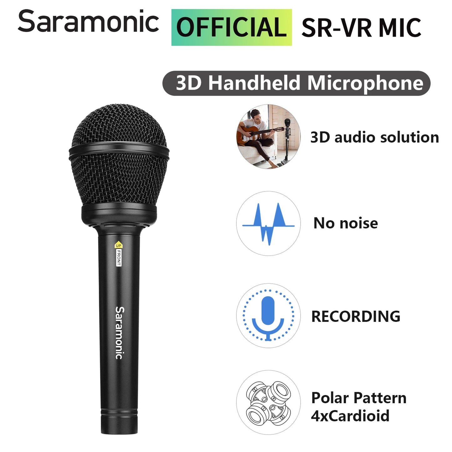 Saramonic SR-VRMIC 3D Cardioid Microphone Handheld Condenser Microphone for for VR Film Music Content Creation Streaming Youtube