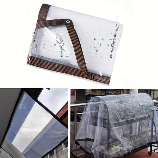 0.18mm Transparent PE Film Tarpaulin Garden Balcony Waterproof Patio Canopy Awnings Winter Plants Cover Greenhouse Film Tarp 4x5