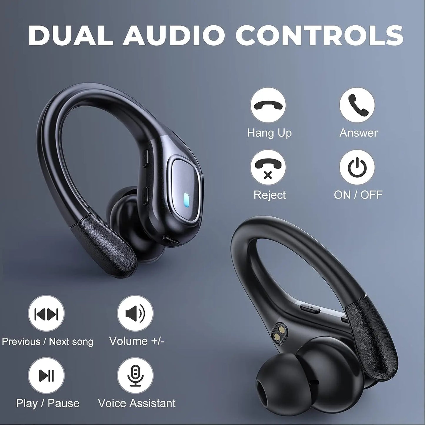 Newest TWS Wireless Headphones HIFI Sound Bluetooth Earphone Noise Reduction Sport Headset IPX7 Waterproof Earbuds With Dual Mic