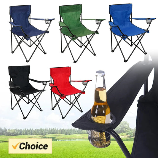 Outdoor Foldable Chair Camping Chair with Bottle Holder Picnic Oxford Cloth Chairs Portable Beach Fishing Chairs Outdoor Chair