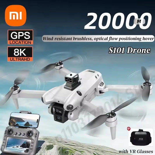 Xiaomi S101 Drone 8K HD Professinal Dual Camera 5G WiFi 120° Wide-angle ESC UAV With screen Obstacle Avoidance Quadcopter 20000M