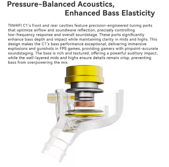 TINHIFI C1 In-ear Earphone 10mm DLC Diaphragm Driver Detachable 0.78mm 2Pin CNC Faceplate HiFi Music Bass Audio Gaming Earbud