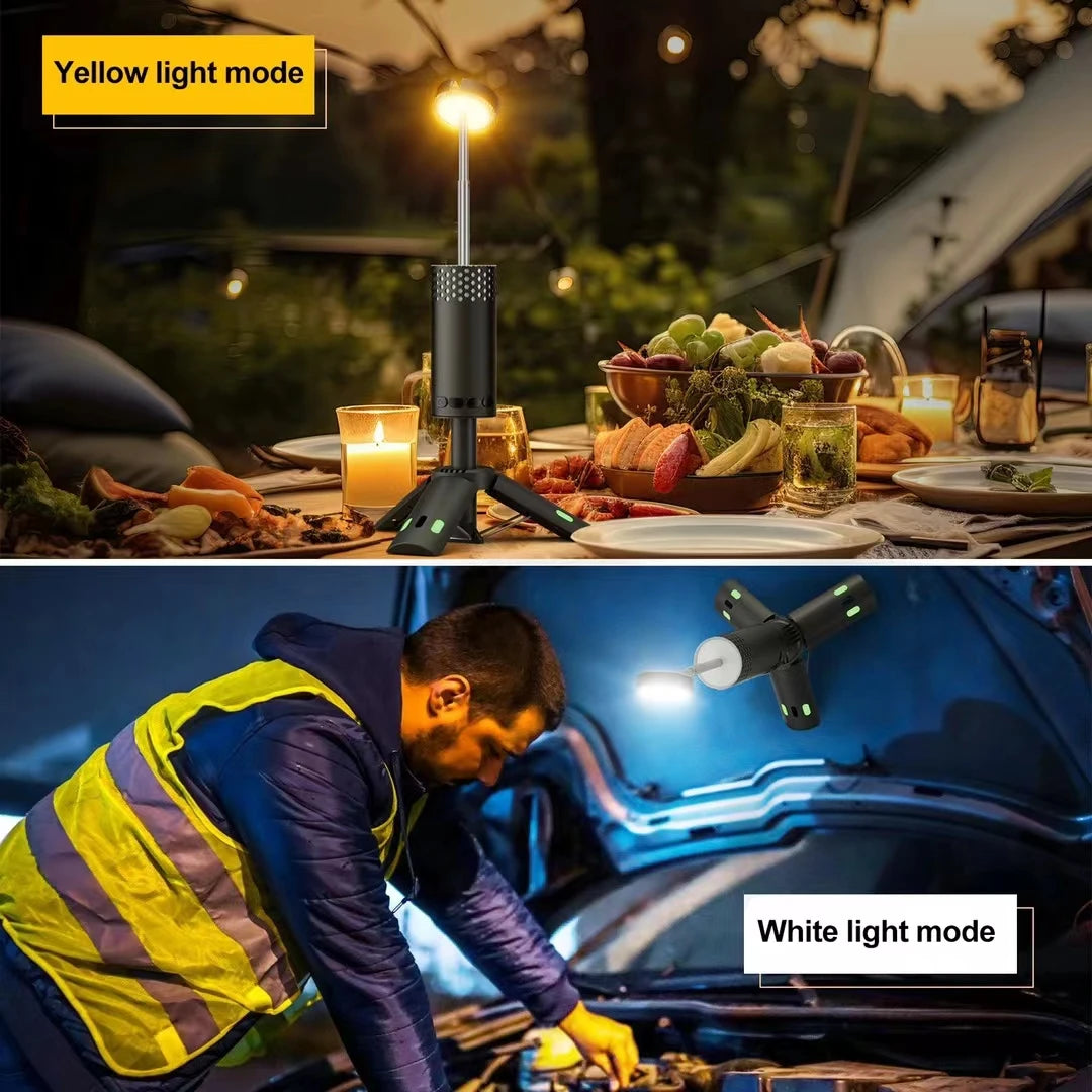 Telescopic Camping Light 10000mAh USB Rechargeable Portable LED Work Light Magnet Tripod Base Tent Telescoping Camping Lantern