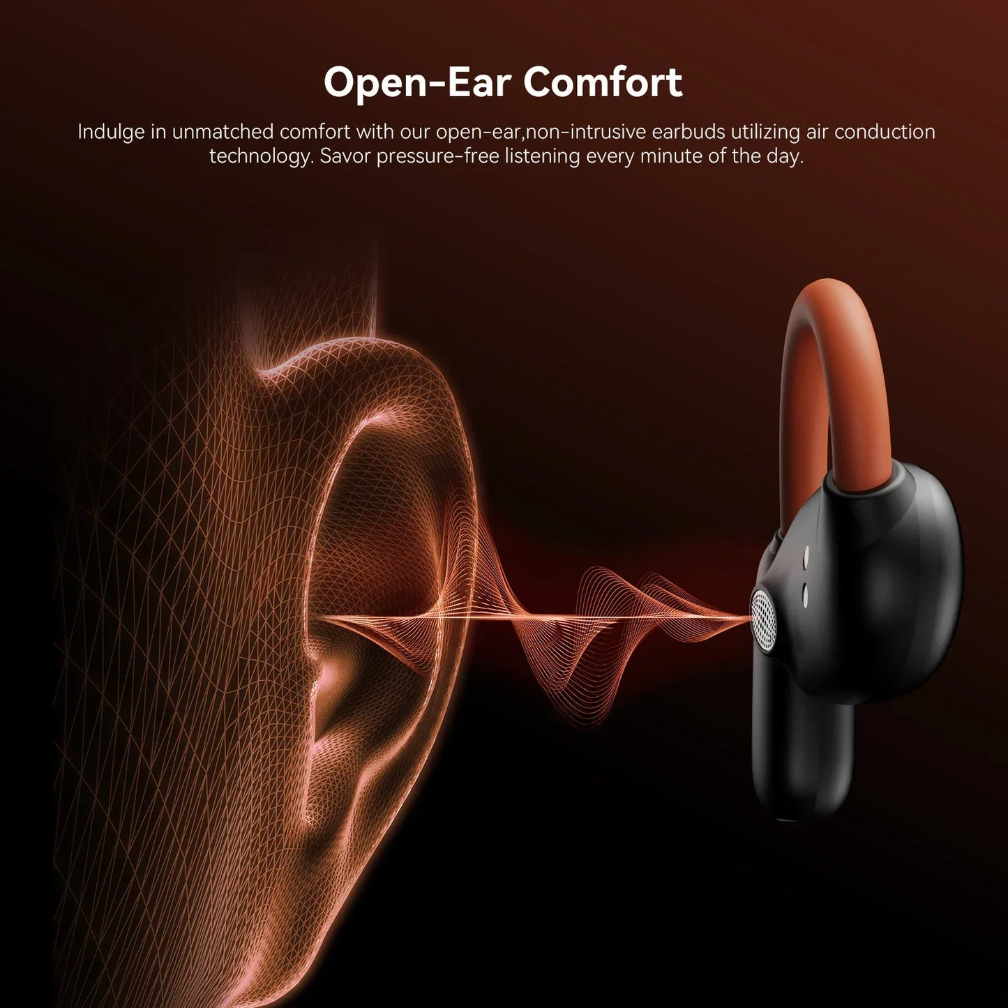 Open-Ear Wireless Earphones Bluetooth 5.4 Neckband Headphones IPX4 Air Conduction Sports Earbuds APP Control
