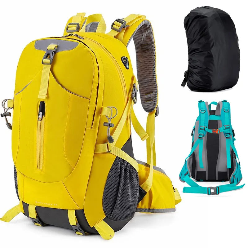 40L Hiking Camping Backpack Travel Rucksack with Rain Cover Outdoor Climbing Knapsack Large Luggage Weekend Sport Schoolbag Men