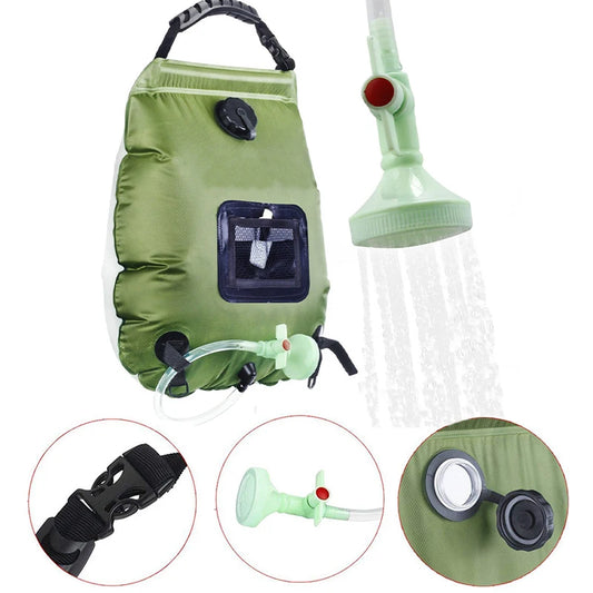 Solar Heated Wash Bag, Portable Camping Water Bag, Collapsible Outdoor Shower Bag with Faucet, for Picnic, Hiking, Travel.