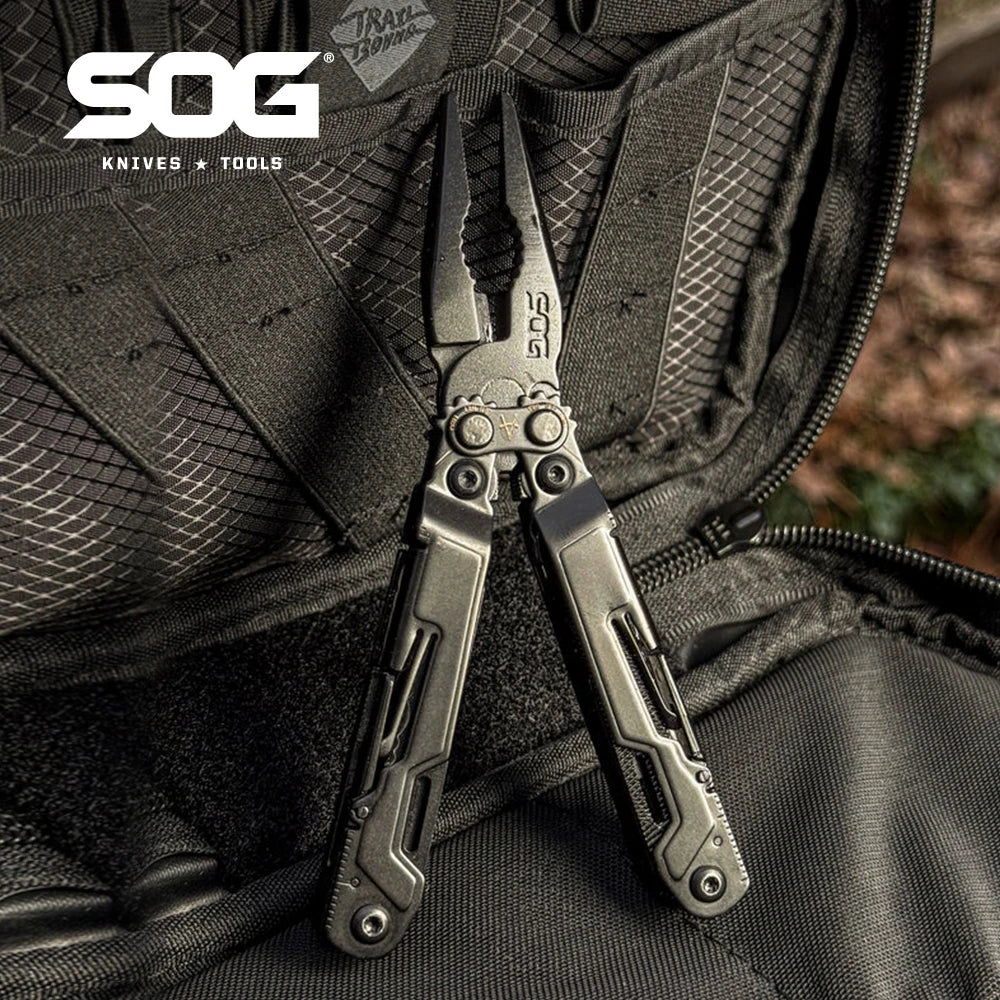 SOG PowerPint 18-in-1 Tactical Multi-Tool with Folding Pliers & Knife - EDC Pocket Gear for Outdoor, Hiking, Camping Survival