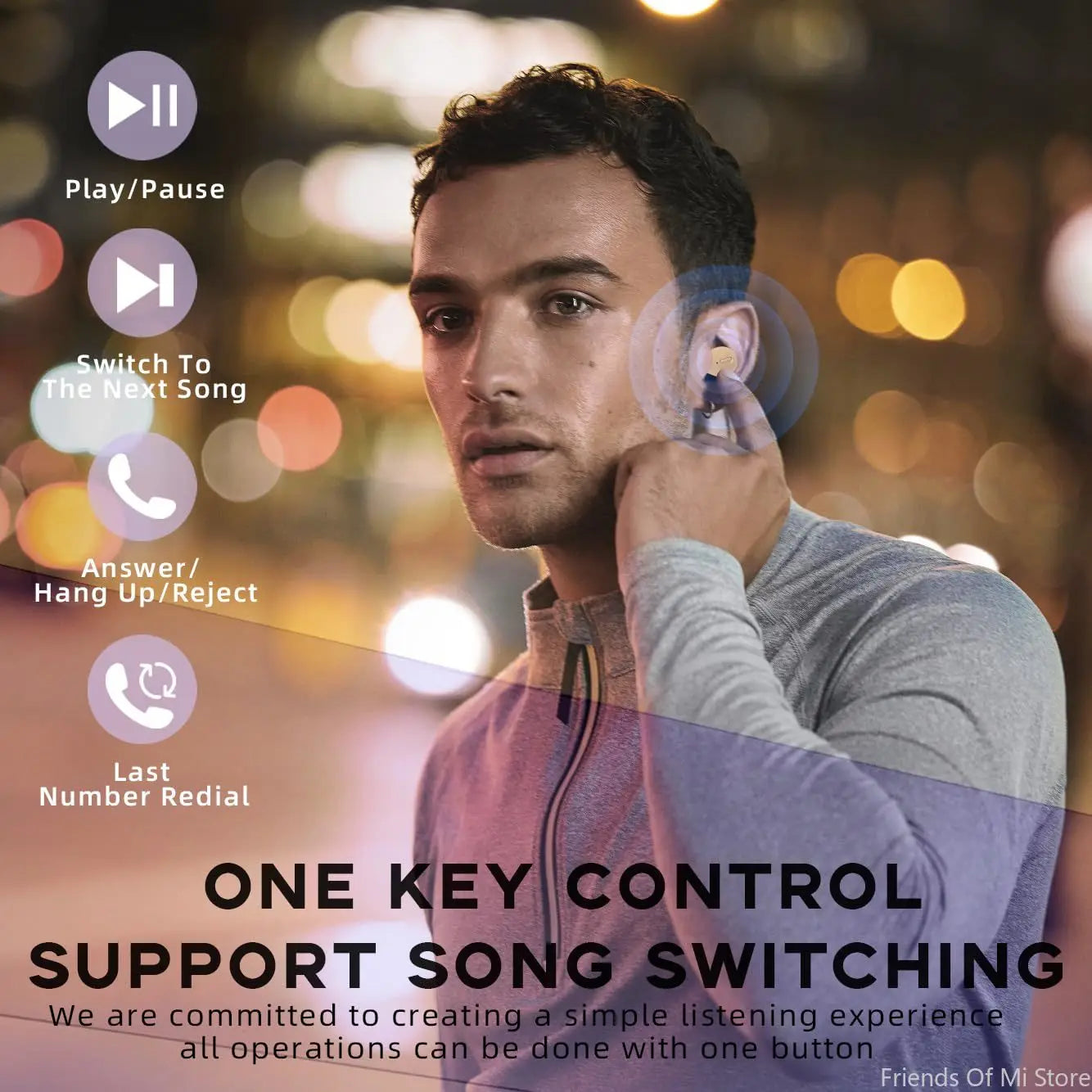 Xiaomi Mini Earbuds Wireless Bluetooth Sleep Hidden Earbuds for Work Discreet Low Profile Invisible Earbuds Sleep Headphones