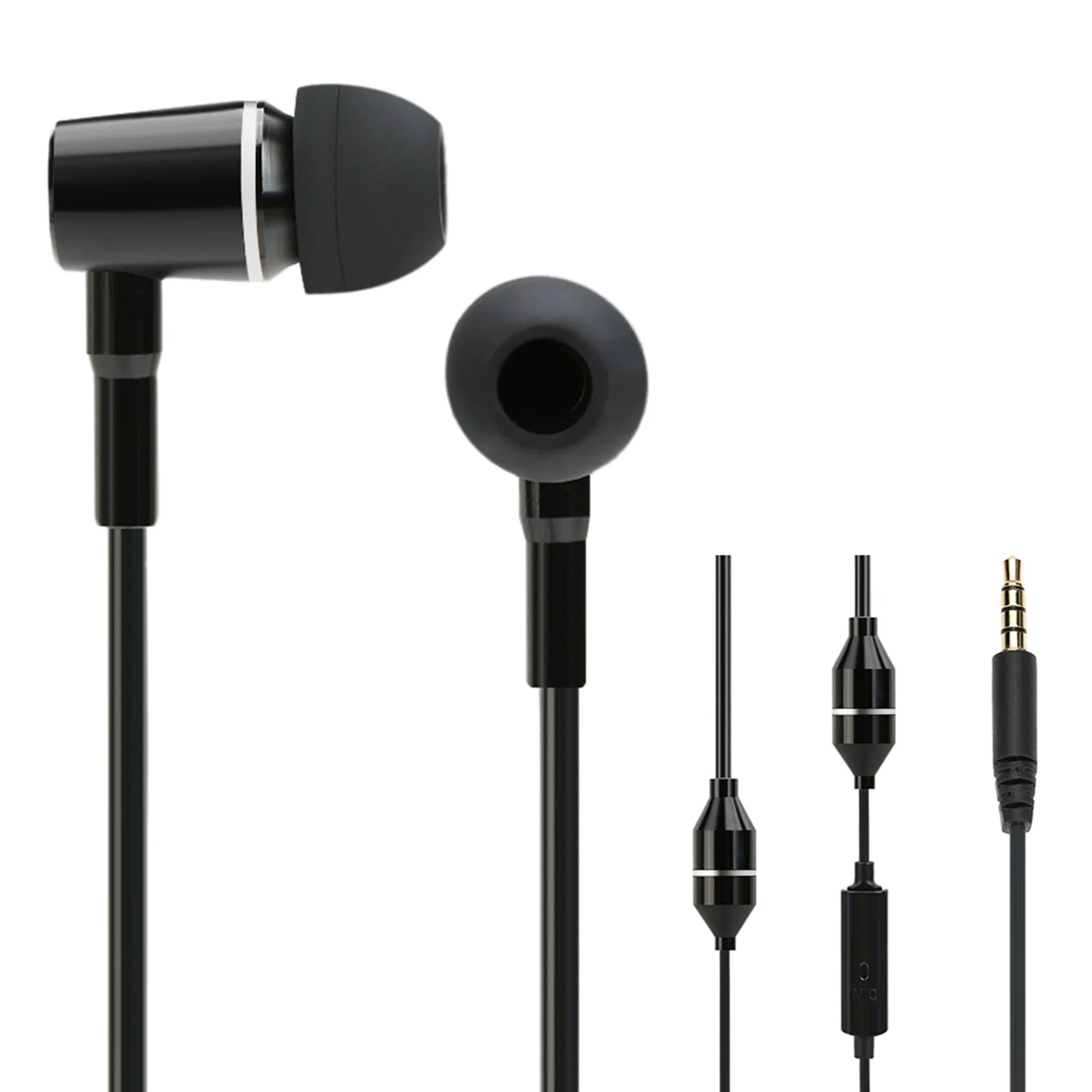 FC12 Stereo Music Headset Air Tube 3.5mm Anti-radiation Earphone In-ear Headphone Noise Reduction Line Control w/ Mic for Phone