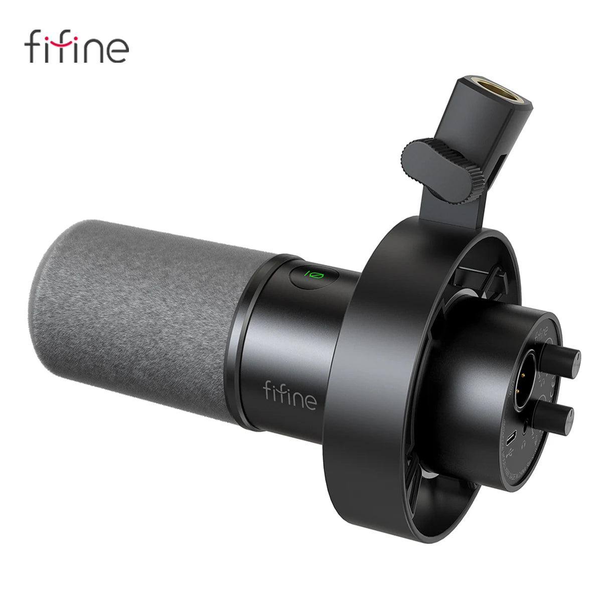 FIFINE USB/XLR Dynamic Microphone with Shock Mount,Touch-mute,Headphone Jack&Volume Control,for PC or Sound Card Recording -K688
