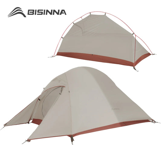 BISINNA Ultralight Camping Tent Backpack Tent 20D Nylon Waterproof Outdoor Hiking Travel Tent Cycling Tent 1-2 Person
