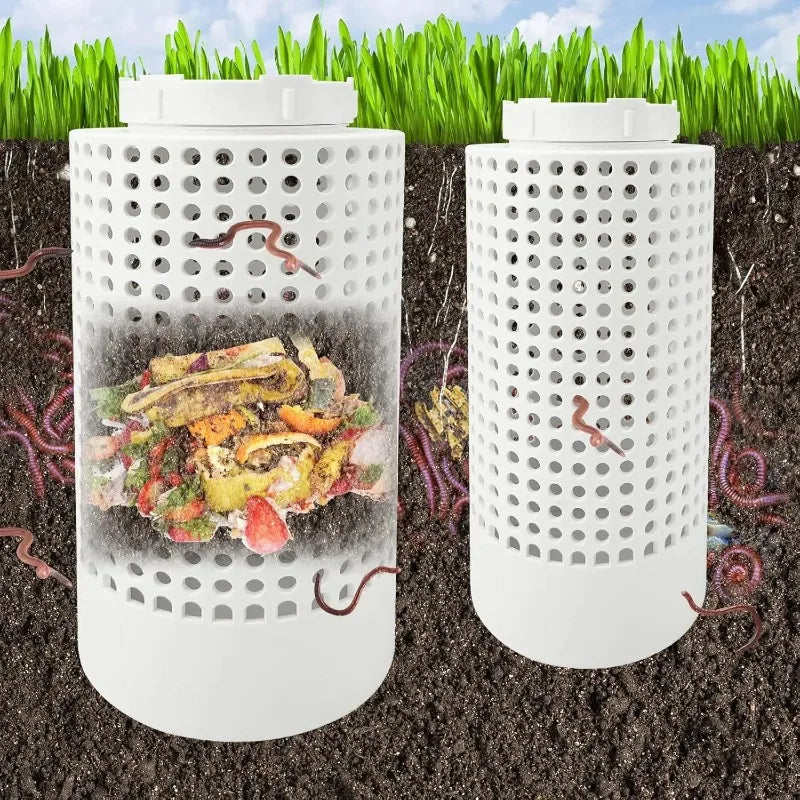 1Pcs Outdoor Compost Bin, Underground Worm Farm Compost Bin Kit for Home Raised Flower Beds
