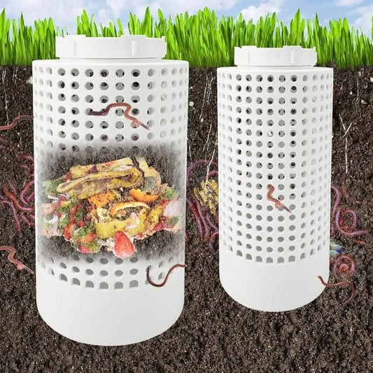 1Pcs Outdoor Compost Bin, Underground Worm Farm Compost Bin Kit for Home Raised Flower Beds