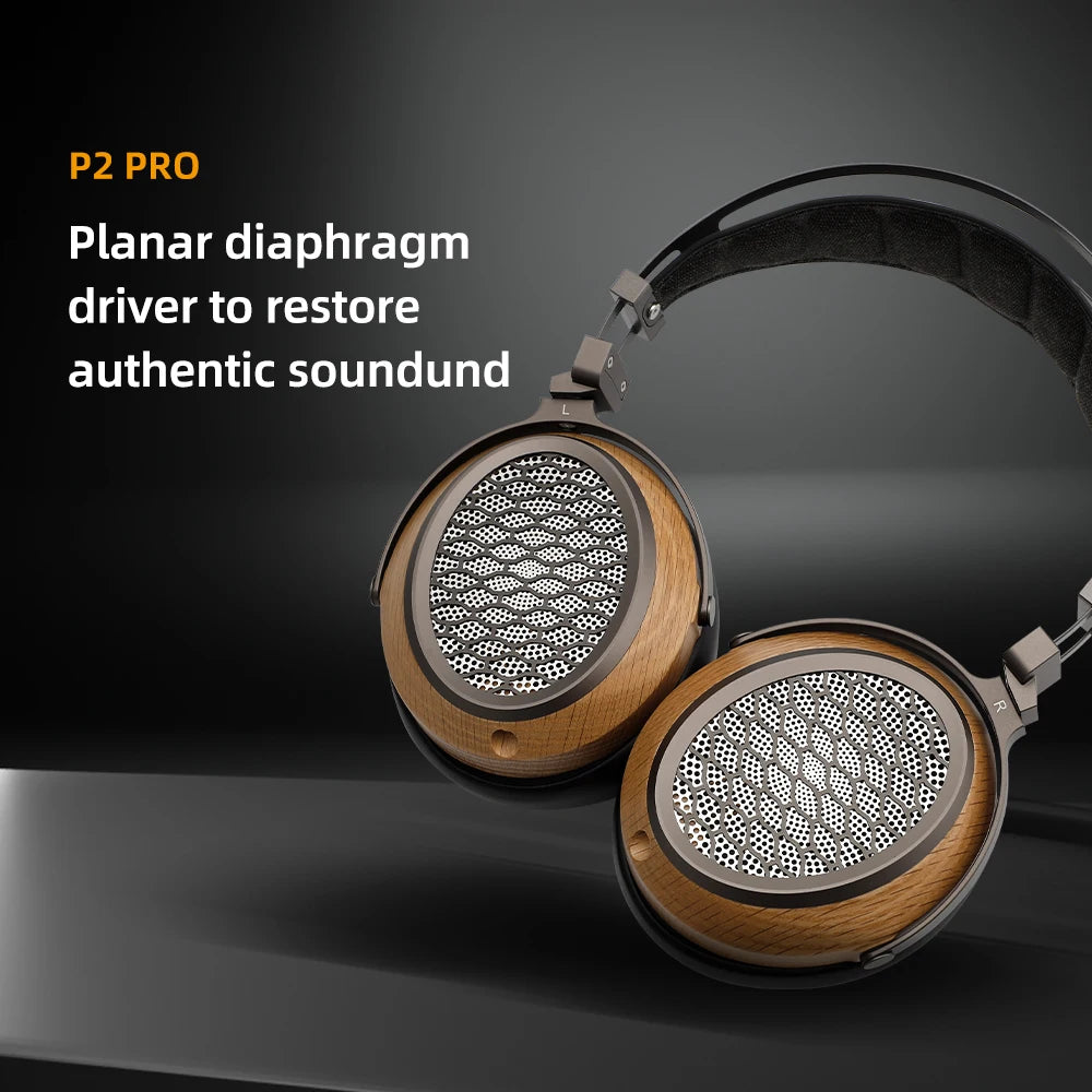 SIVGA P2 PRO Planar Diaphragm Driver Wooden Headphone High-fidelity Audio Over-ear Open-back 4.4mm Balanced Wired Headset