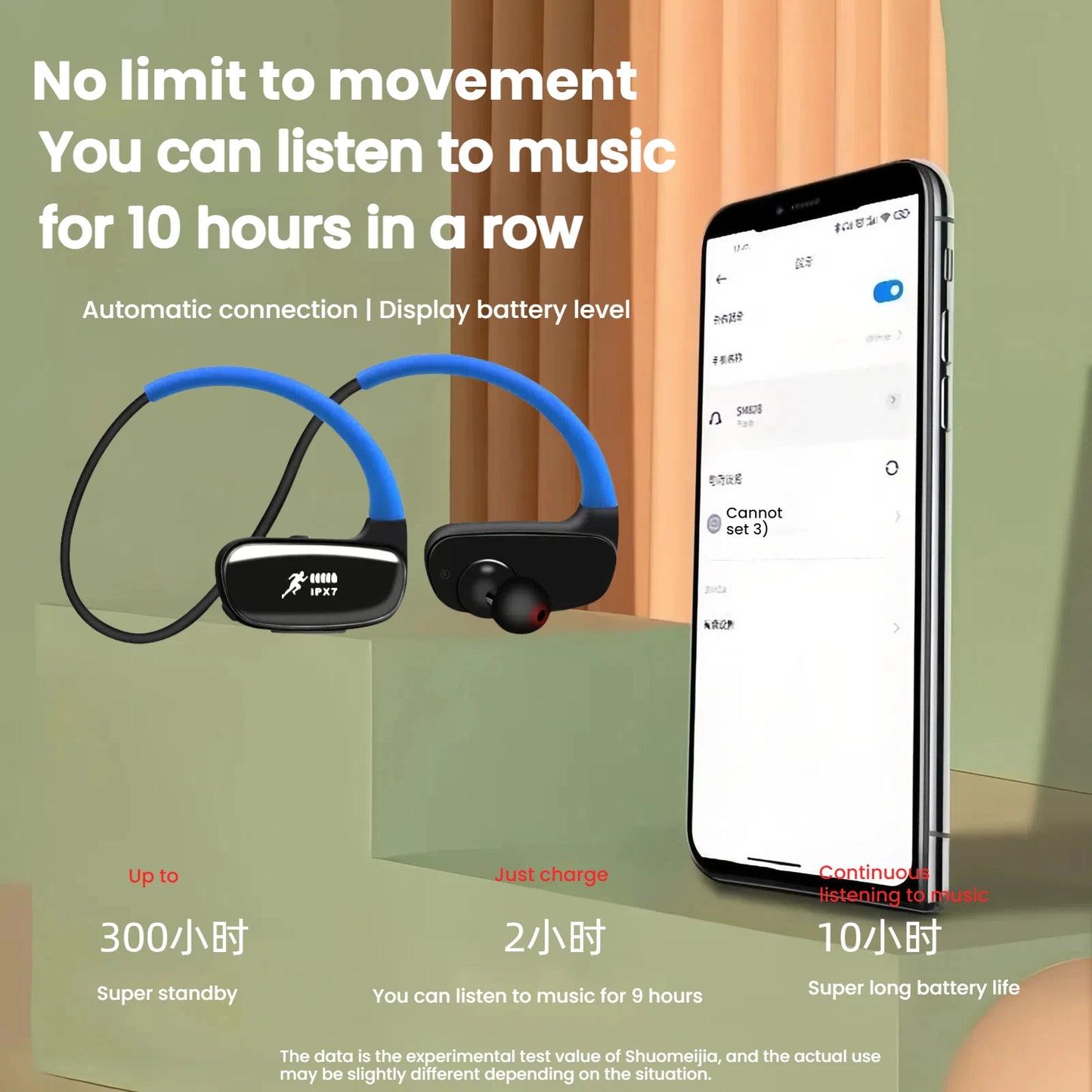 Wireless Bluetooth Earbuds In Ear IPX7 Waterproof Sports Headphones with 32GB Storage For Sports Running Bodybuilding And Hiking