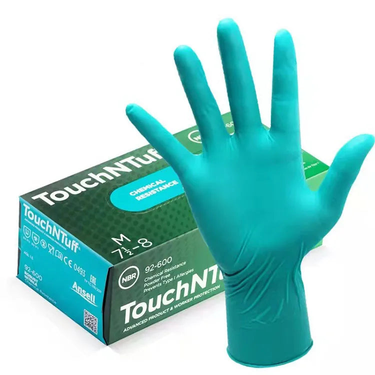 TouchNTuff®92-600 Ansell Green Nitrile Gloves（Single box） Chemical Resistance Powder Free All-round Chemical Splash Protection