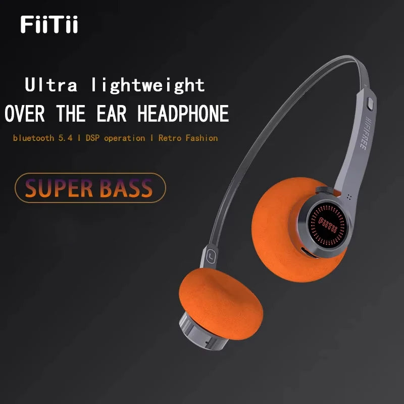 MIFO FIITII HiFiFree Over Ear bluetooth 5.4 Retro headphones Handfree Bass Long Battery Life Open Sports Headphones