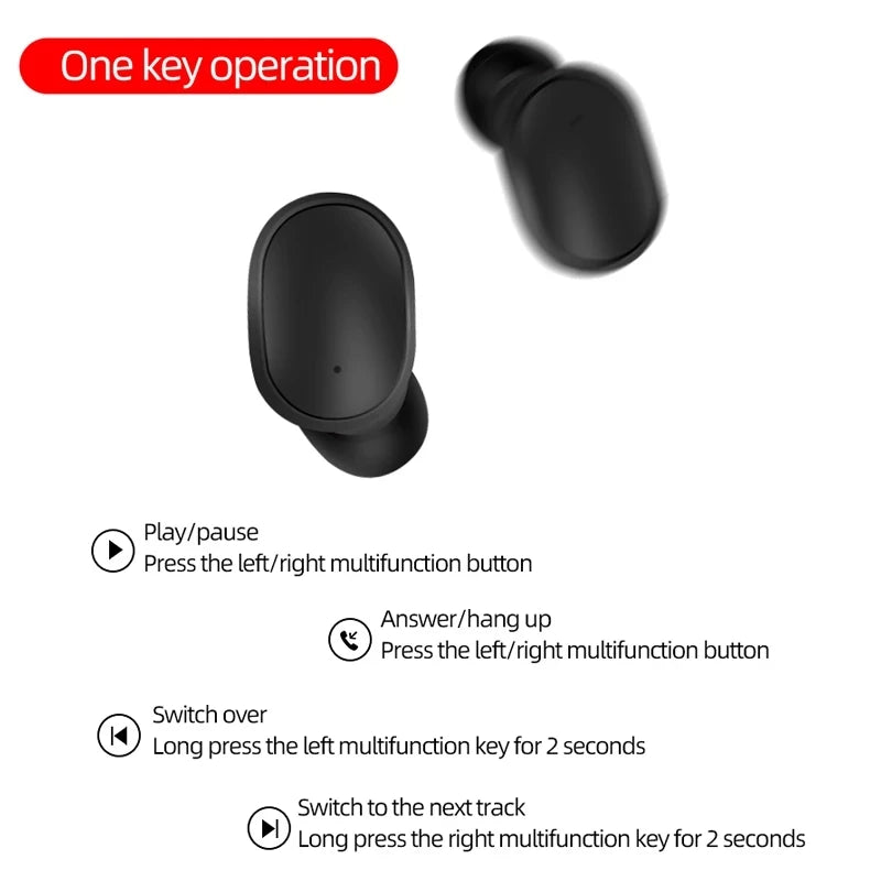 A6S Bluetooth Earphone Sports Wireless Headphones Stereo Headset TWS Earbuds with Microphone for Iphone Xiaomi 10Pieces