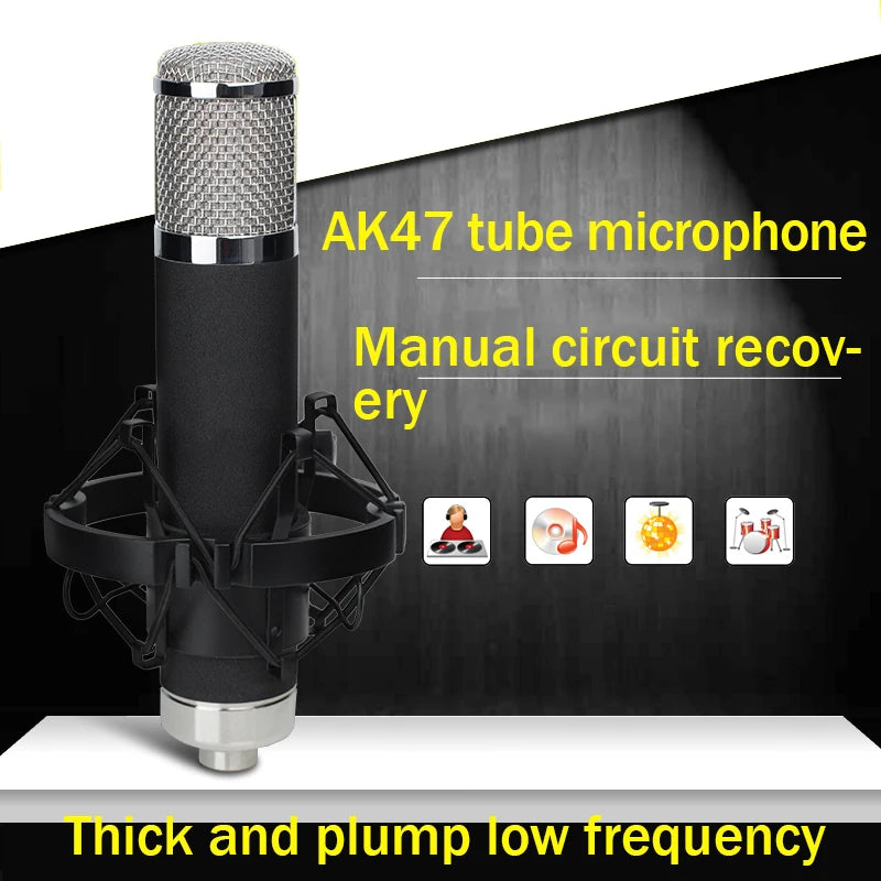 AK47 Electronic tube microphone pro audio broadcast  Recording Vocal studio recording equipmen condensador for pc  microphone