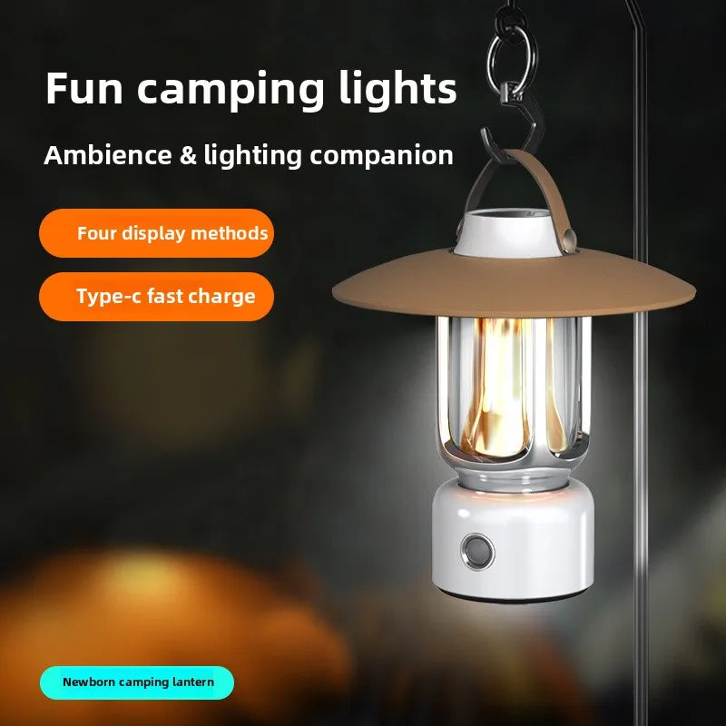 Lighthouse Table Atmosphere Light Skyline Stand Camping Light Mini Flashlight Outdoor Atmosphere Sunset Portable Light